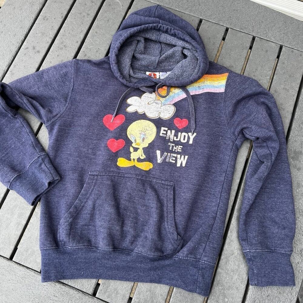 LOONEY TUNES, Blue Hoodie Sweatshirt, Women's size S